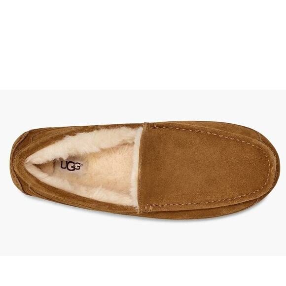 UGG Men's Ascot Brown Suede Wool Lining Moc Toe Moccasins Slippers Shoes 9 - Picture 4 of 12